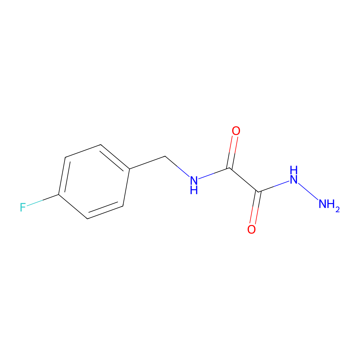 N-(4-fluorobenzyl)-2-hydrazinyl-2-oxoacetamide molecular structure, CAS 745039-44-5