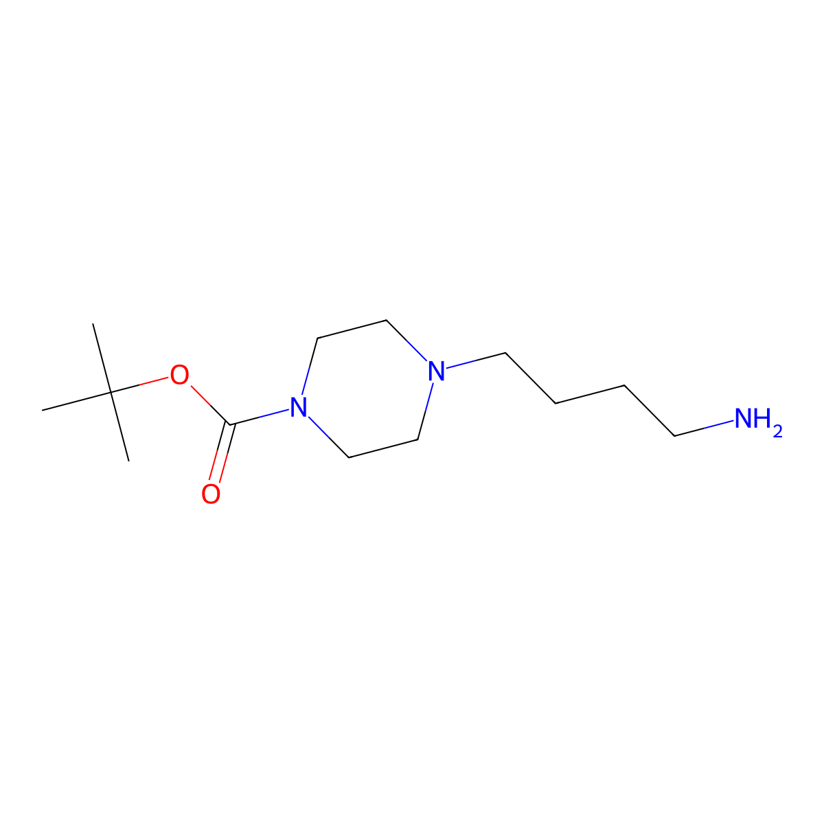4-(4-Amino-butyl)-piperazine-1-carboxylic acid tert-butyl ester molecular structure, CAS 745048-07-1
