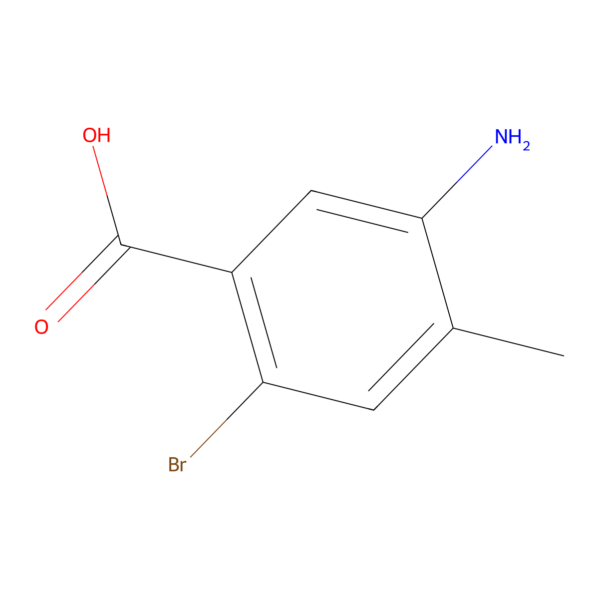 5-Amino-2-bromo-4-methylbenzoic acid molecular structure, CAS 745048-63-9