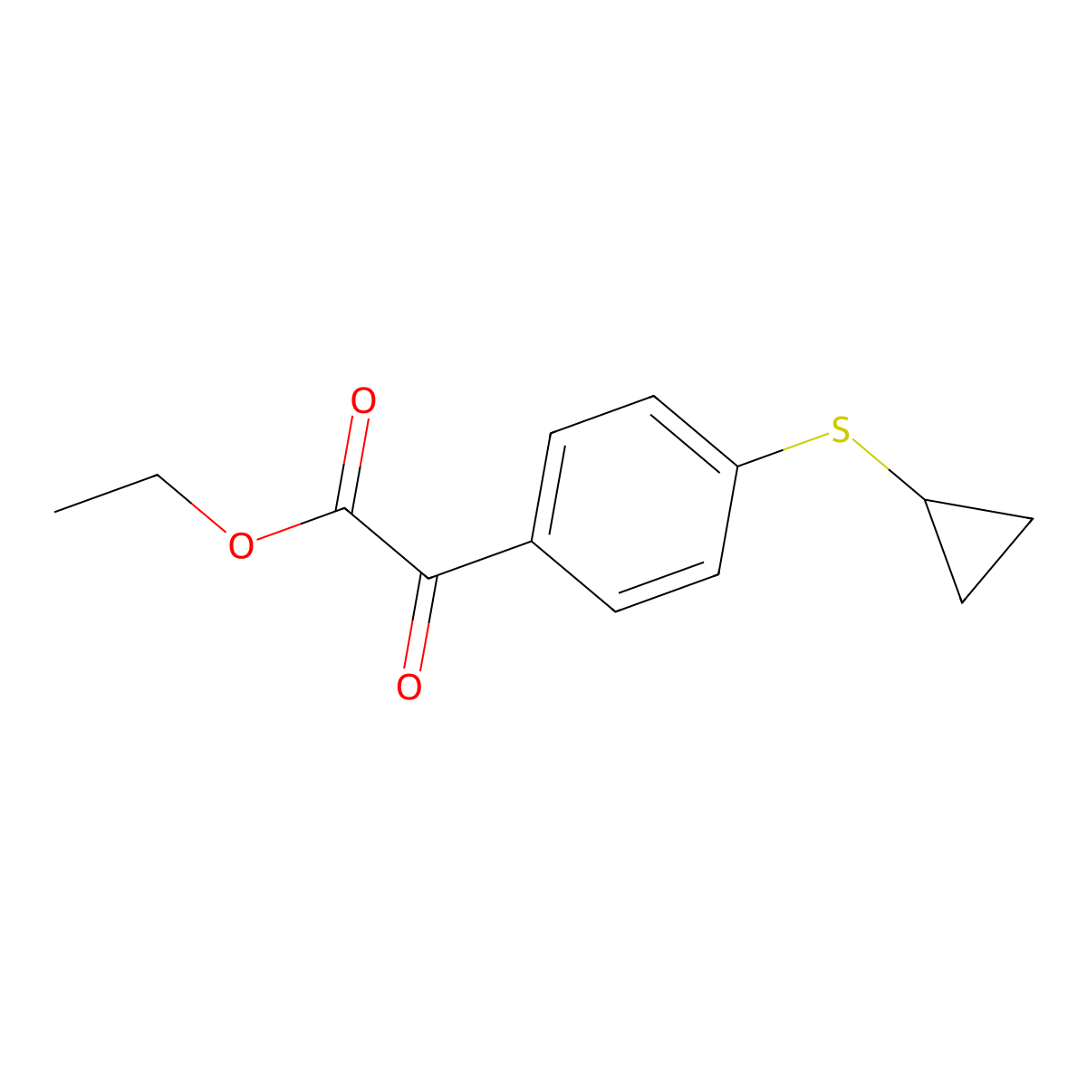 Ethyl 4-(cyclopropylthio)-alpha-oxobenzeneacetate molecular structure, CAS 745052-94-2