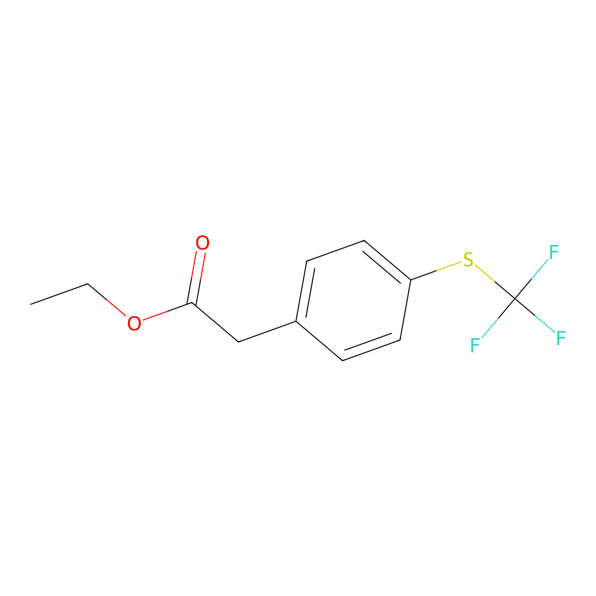 Ethyl 4-(trifluoromethylthio)phenylacetate molecular structure, CAS 745053-24-1
