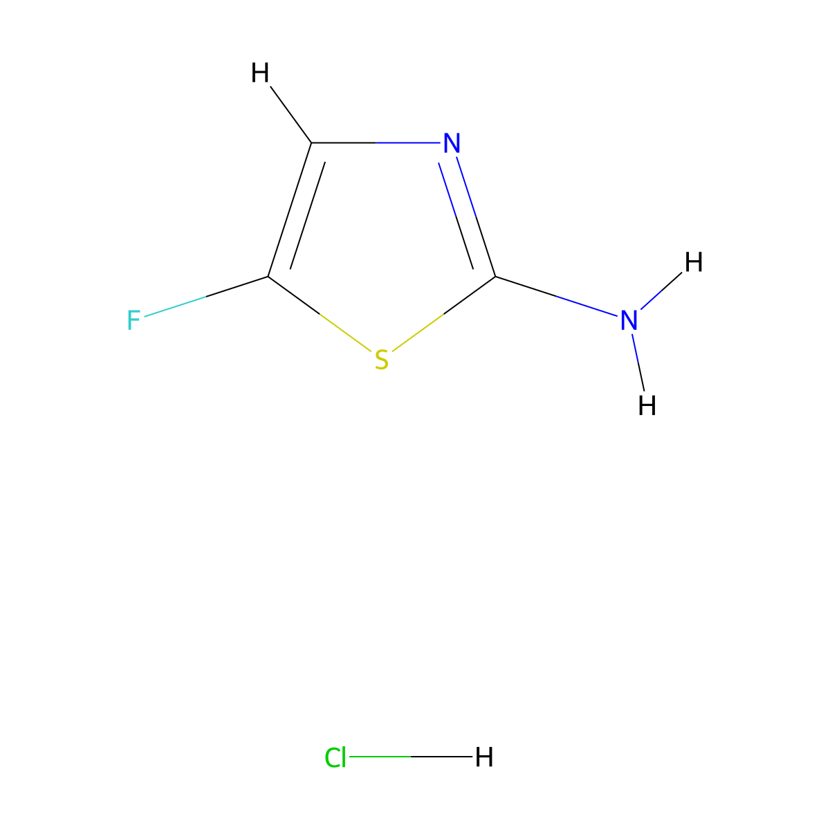 5-Fluoro-1,3-thiazol-2-amine hydrochloride molecular structure, CAS 745053-64-9