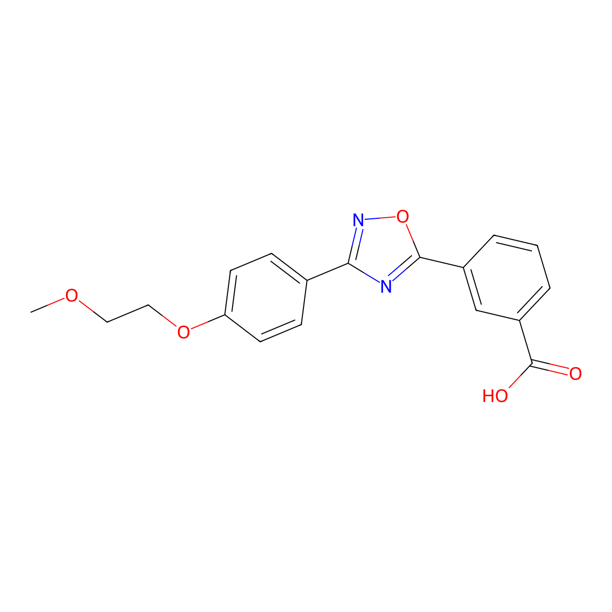 3-(3-(4-(2-Methoxyethoxy)phenyl)-1,2,4-oxadiazol-5-yl)benzoic acid molecular structure, CAS 745055-24-7