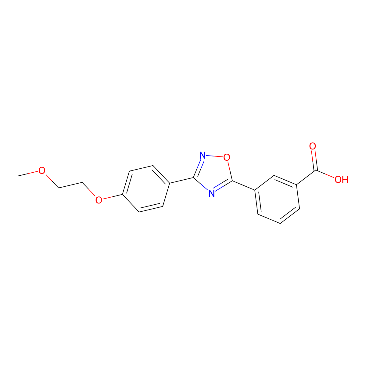 3-(3-(4-(2-Methoxyethoxy)phenyl)-1,2,4-oxadiazol-5-yl)benzoic acid molecular structure, CAS 745055-24-7