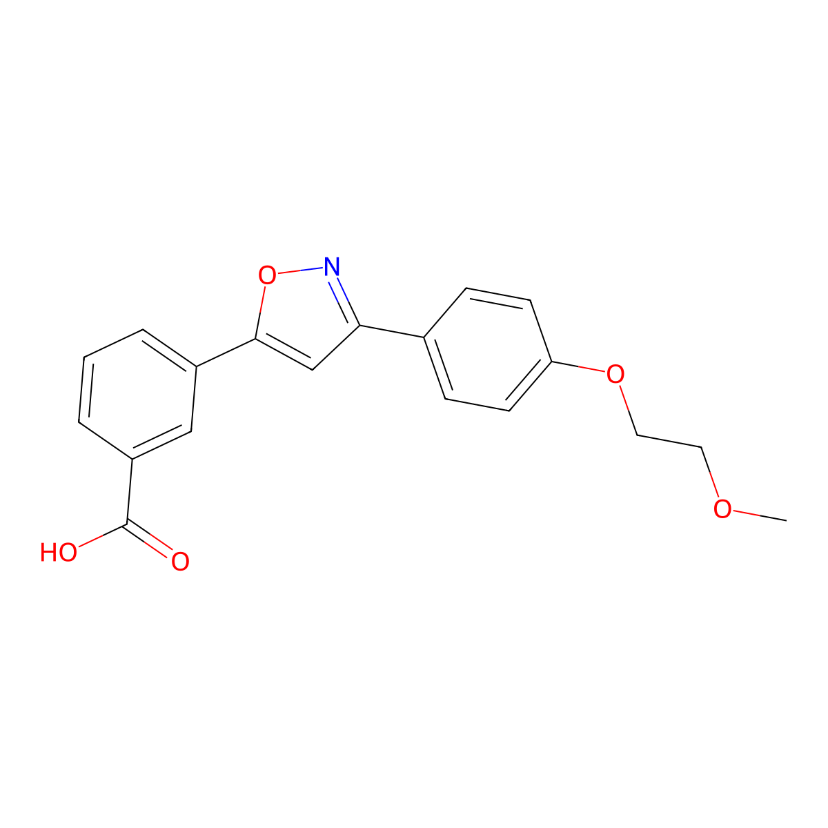 3-(3-(4-(2-Methoxyethoxy)phenyl)isoxazol-5-yl)benzoic acid molecular structure, CAS 745055-49-6