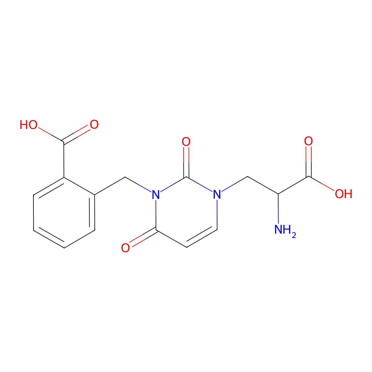 (RS)-1-(2-amino-2-carboxyethyl)-3-(2-carboxybenzyl)pyrimidine-2,4-dione molecular structure, CAS 745055-86-1