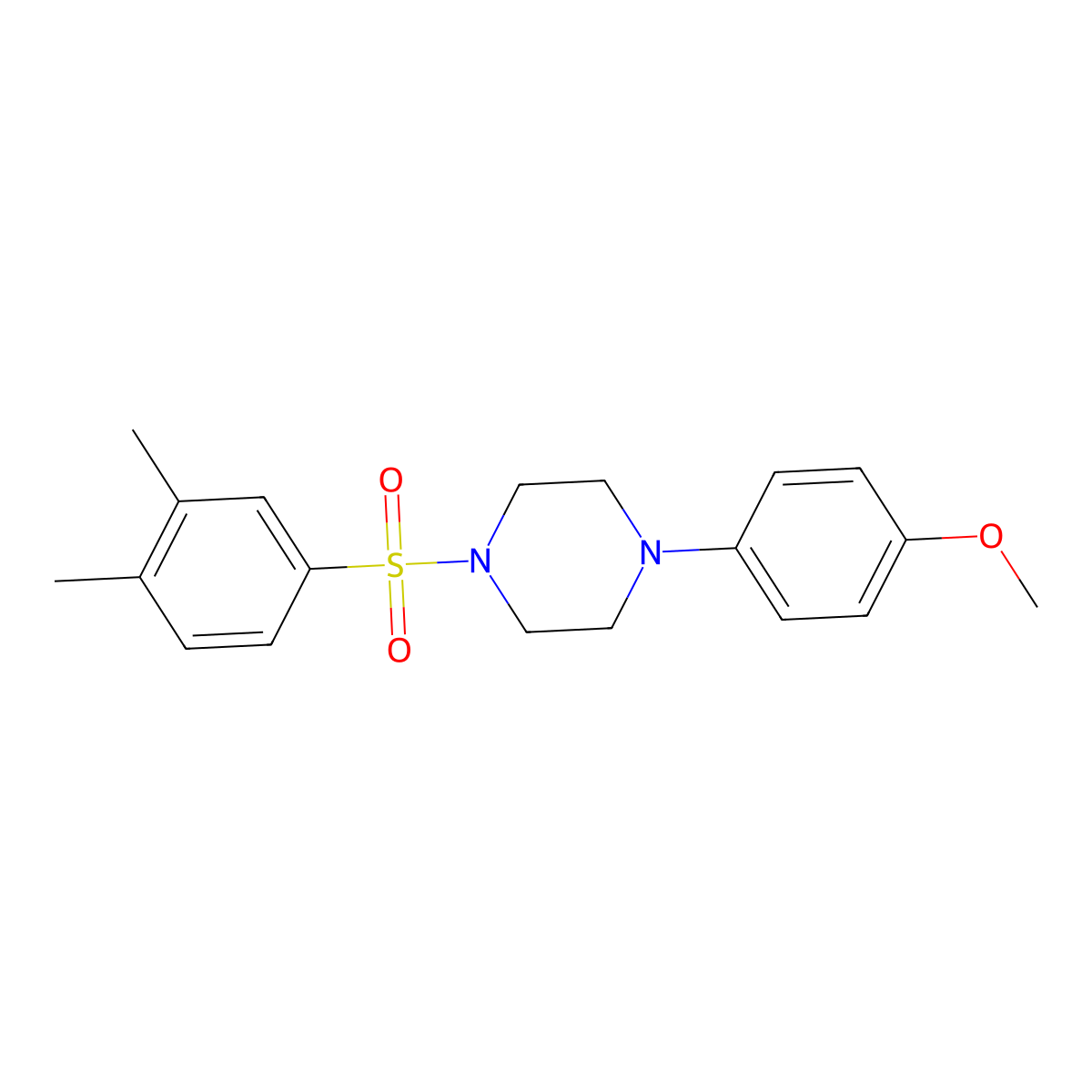1-(3,4-Dimethylphenyl)sulfonyl-4-(4-methoxyphenyl)piperazine molecular structure, CAS 745060-34-8