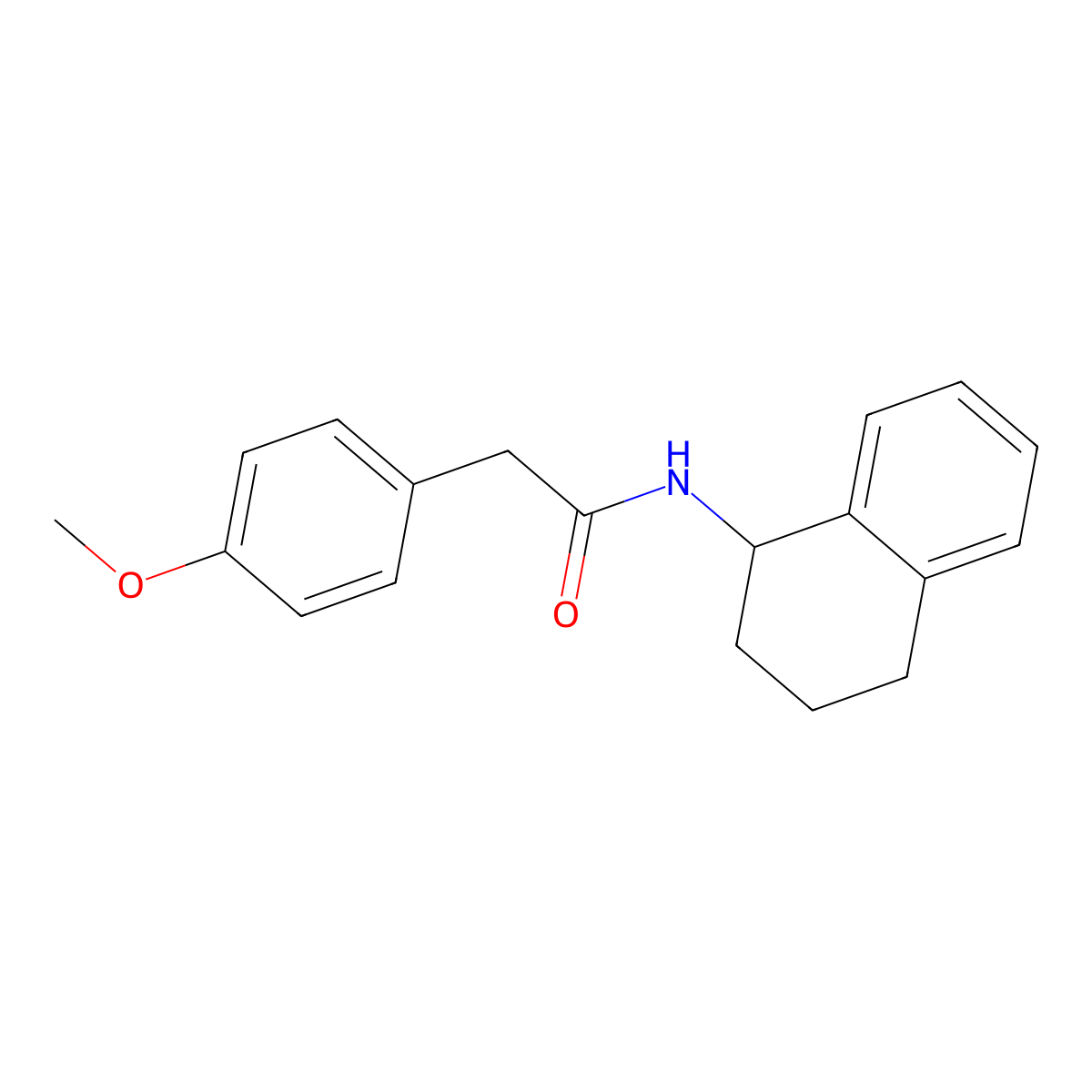 2-(4-methoxyphenyl)-N-(1,2,3,4-tetrahydronaphthalen-1-yl)acetamide molecular structure, CAS 745061-71-6