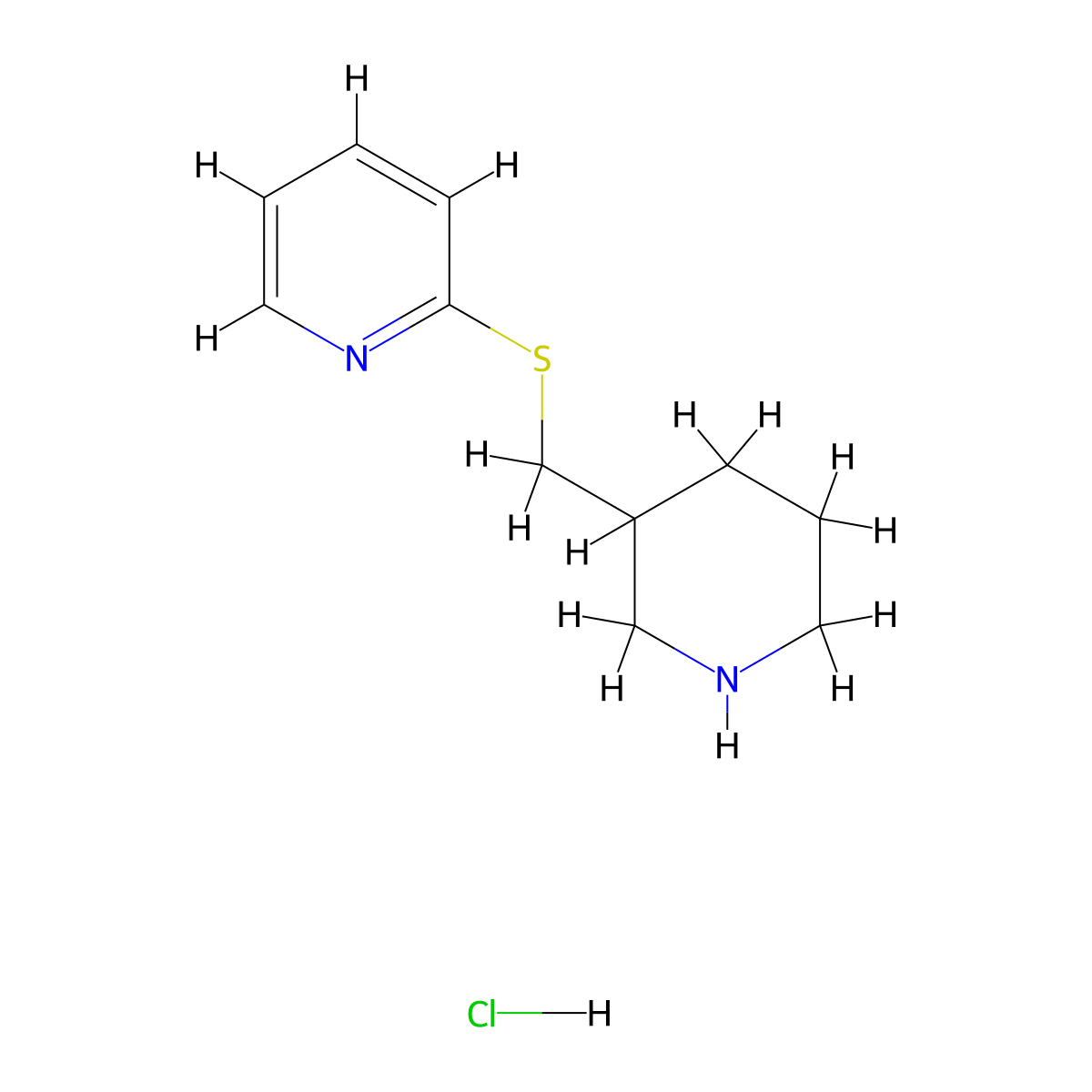2-(Piperidin-3-ylmethylsulfanyl)-pyridine hydrochloride molecular structure, CAS 745066-47-1
