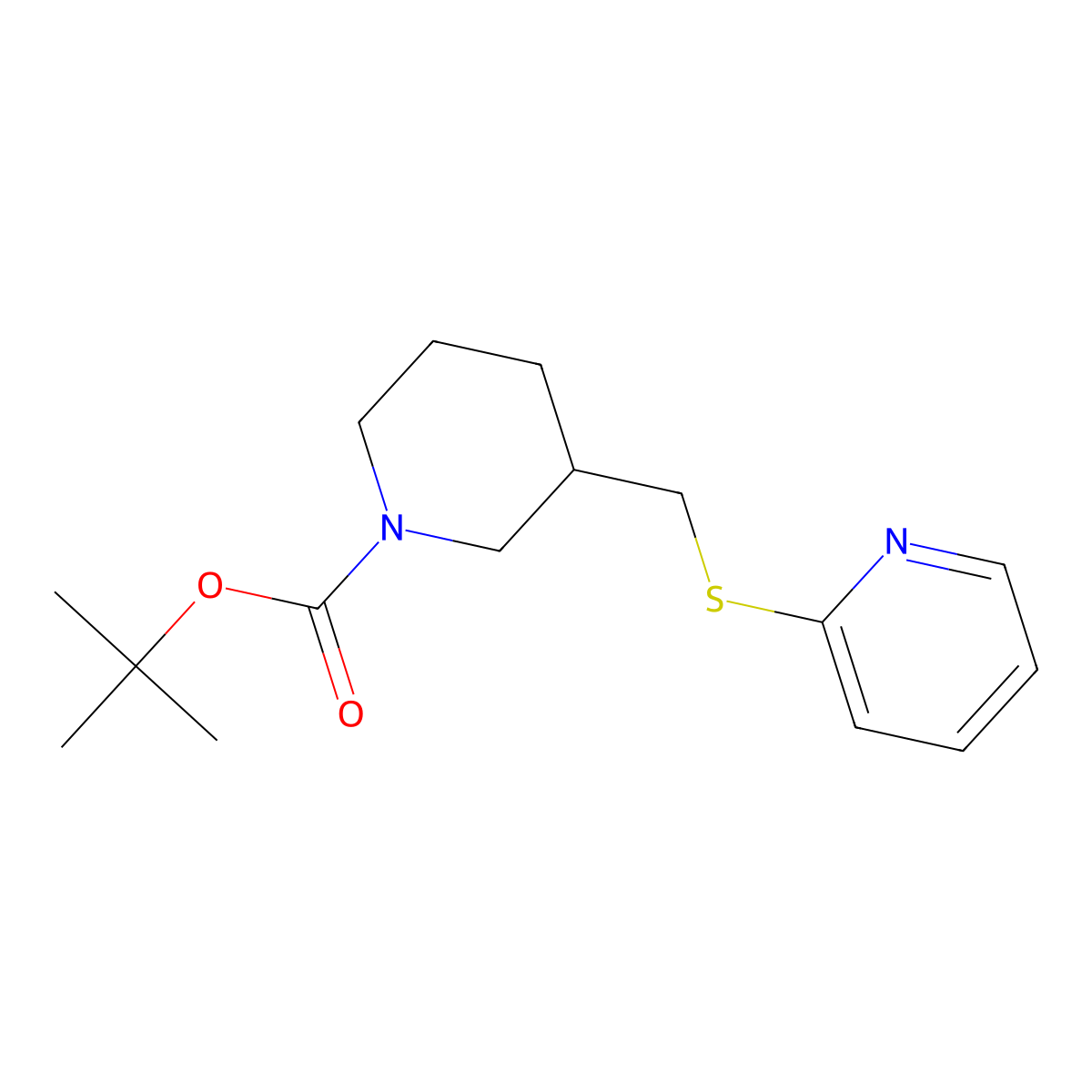 tert-Butyl 3-((pyridin-2-ylthio)methyl)piperidine-1-carboxylate molecular structure, CAS 745066-48-2