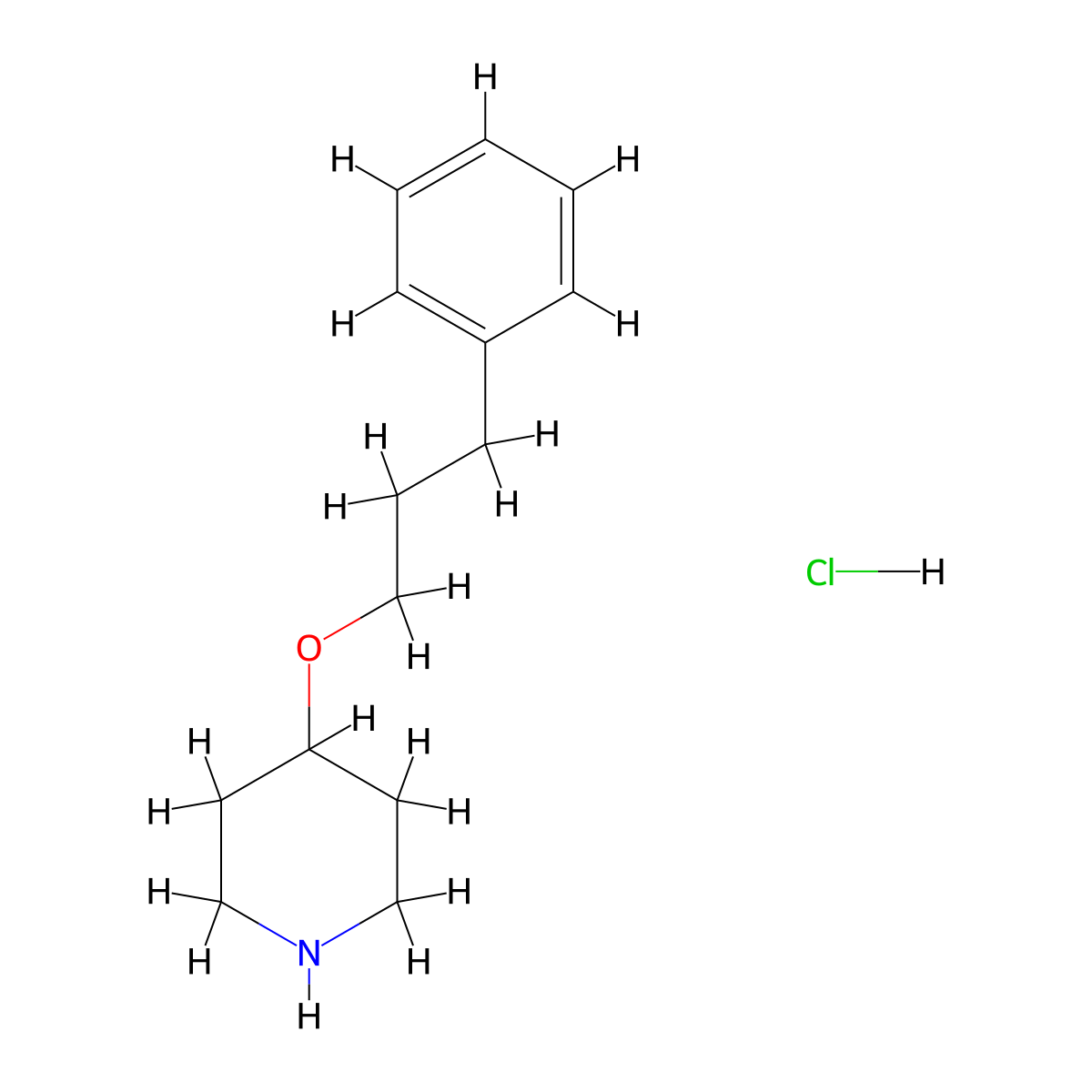 4-(3-Phenylpropoxy)piperidine hydrochloride molecular structure, CAS 745066-62-0