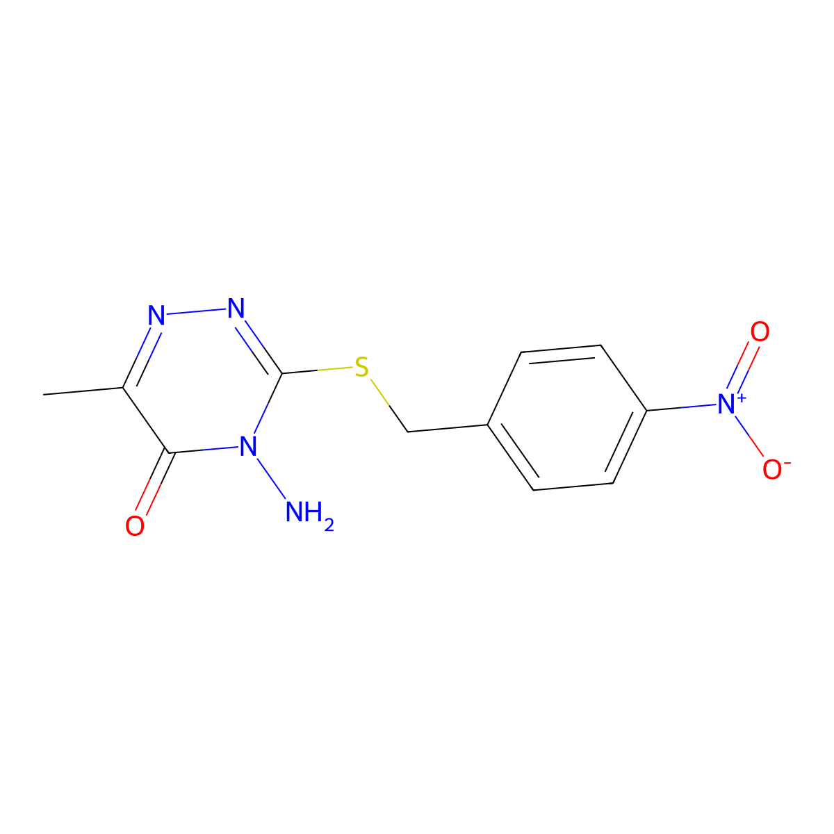 4-Amino-6-methyl-3-{[(4-nitrophenyl)methyl]sulfanyl}-4,5-dihydro-1,2,4-triazin-5-one molecular structure, CAS 745069-21-0