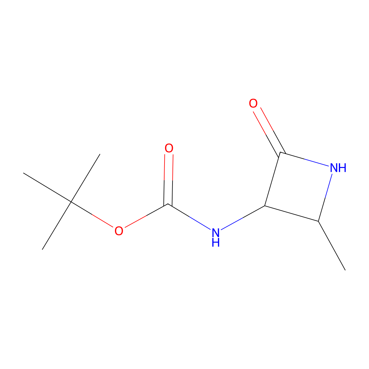 tert-Butyl ((2R,3R)-2-methyl-4-oxoazetidin-3-yl)carbamate molecular structure, CAS 745074-60-6
