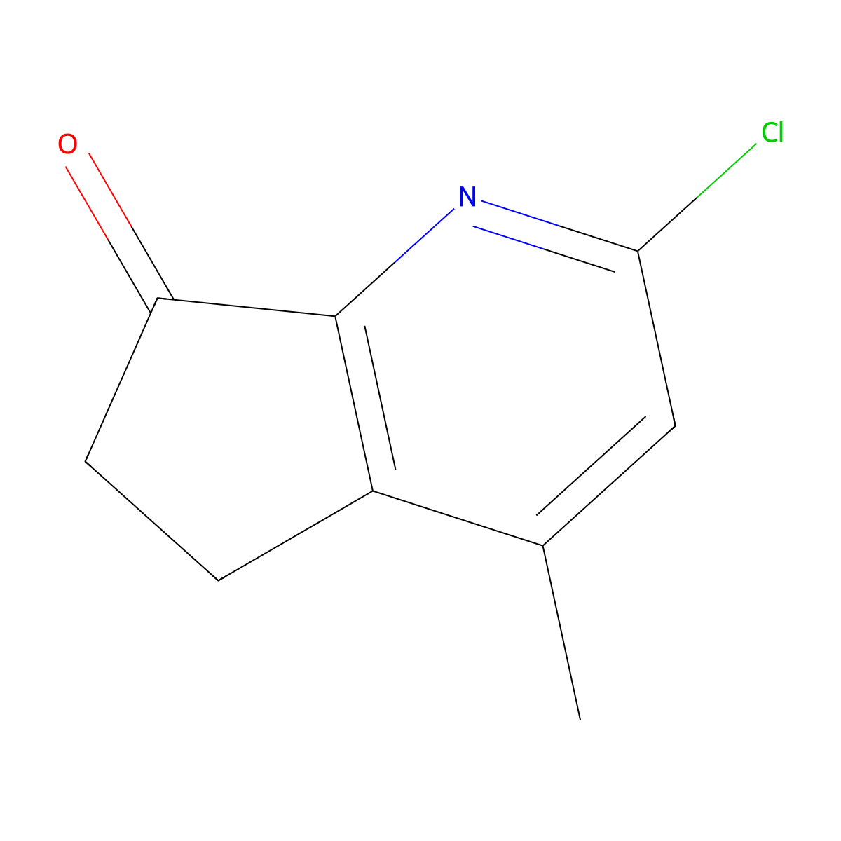 2-Chloro-4-methyl-5,6-dihydro-7H-cyclopenta[b]pyridin-7-one molecular structure, CAS 745075-82-5
