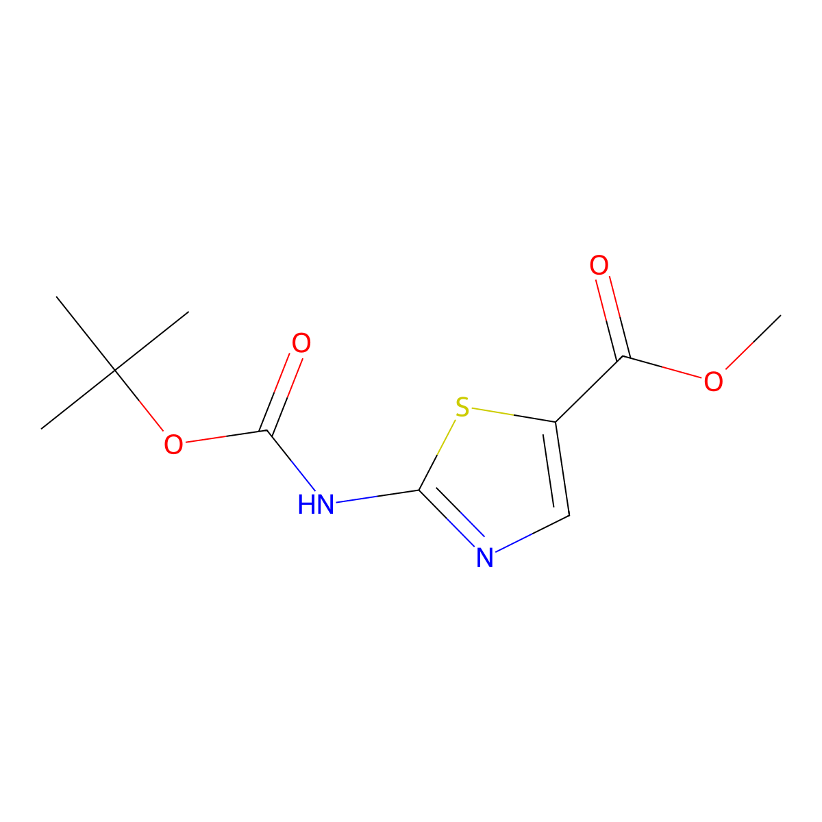 Methyl 2-((tert-butoxycarbonyl)amino)thiazole-5-carboxylate molecular structure, CAS 745078-03-9