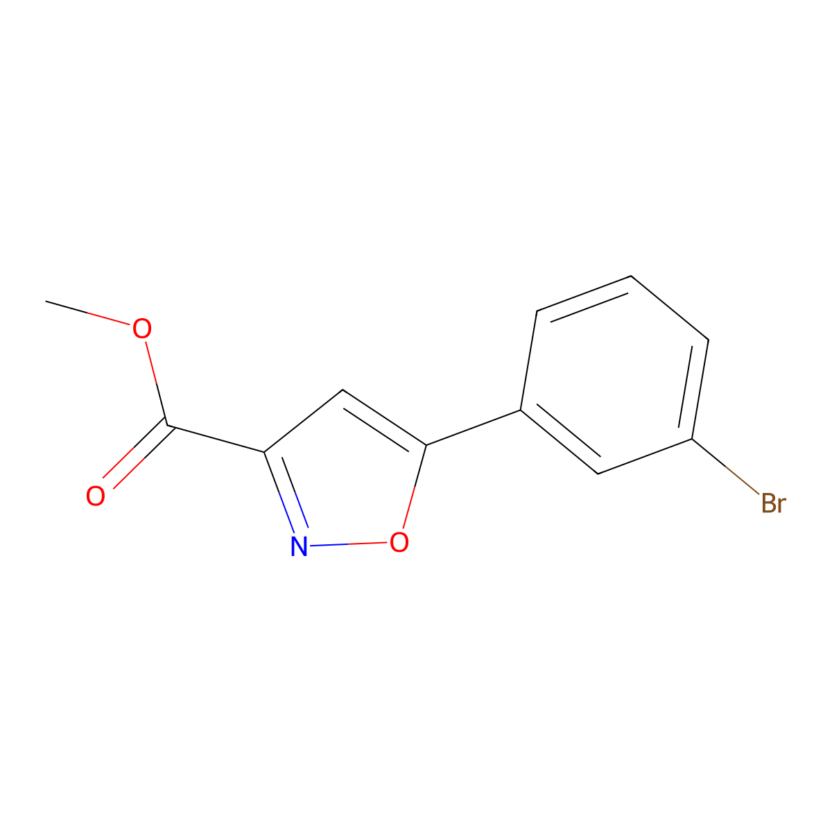 Methyl 5-(3-bromophenyl)isoxazole-3-carboxylate molecular structure, CAS 745078-74-4
