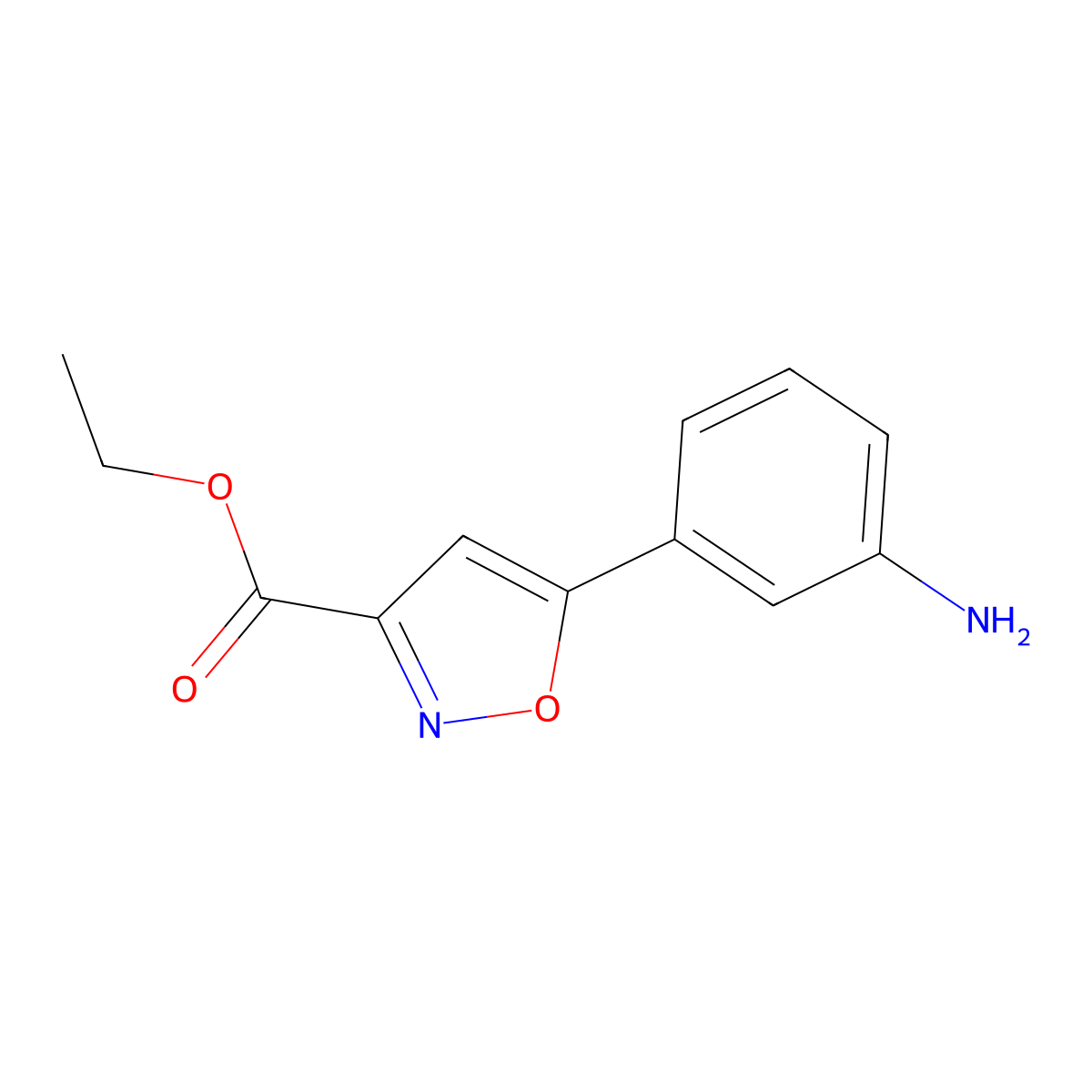 Ethyl 5-(3-aminophenyl)isoxazole-3-carboxylate molecular structure, CAS 745078-84-6
