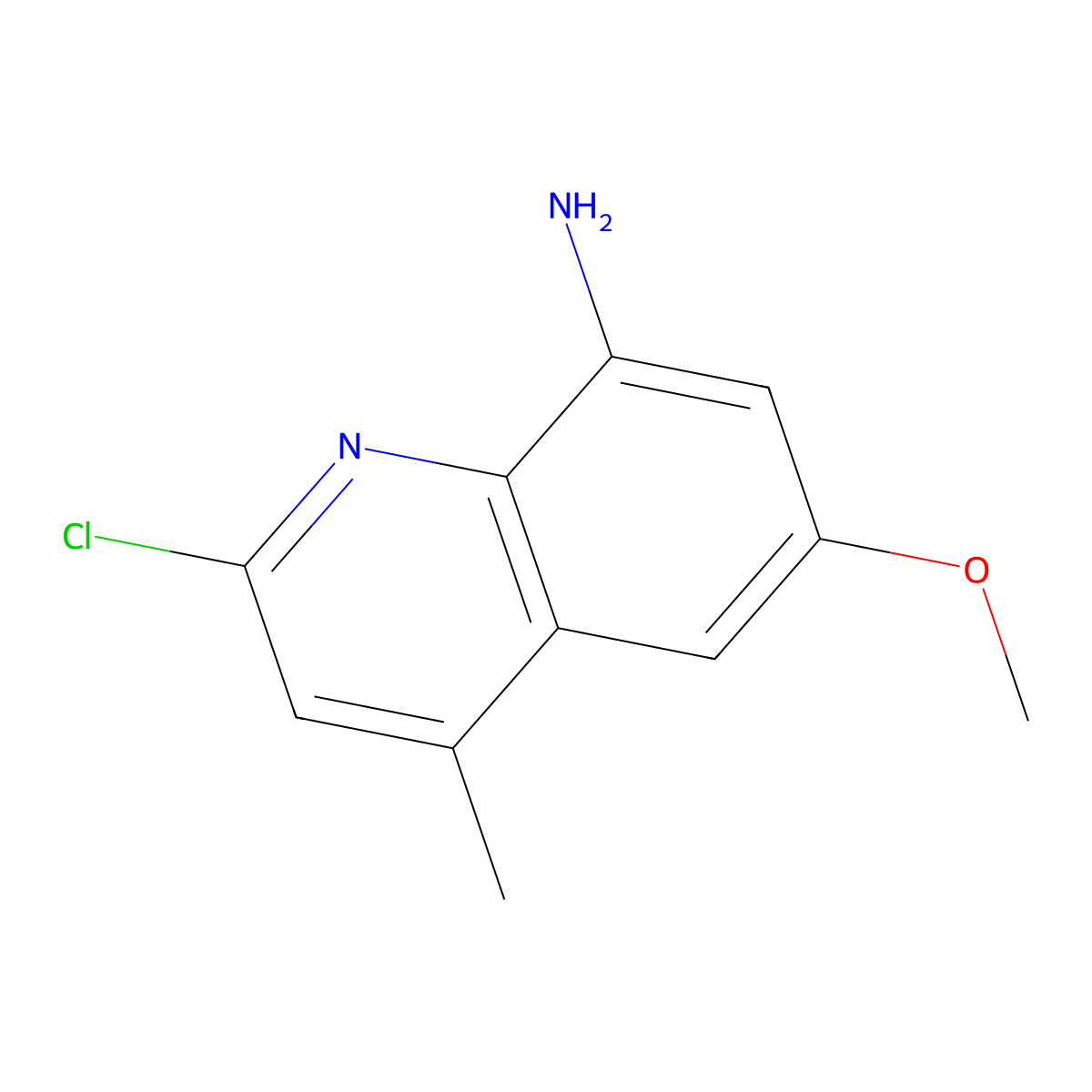 2-Chloro-6-methoxy-4-methylquinolin-8-amine molecular structure, CAS 74509-63-0