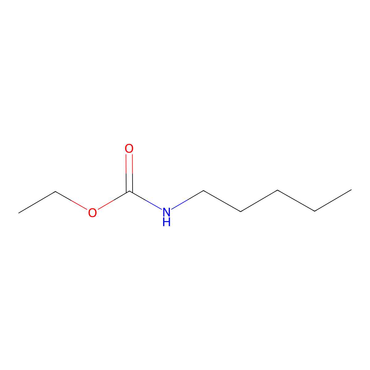 Amylurethane molecular structure, CAS 7451-46-9