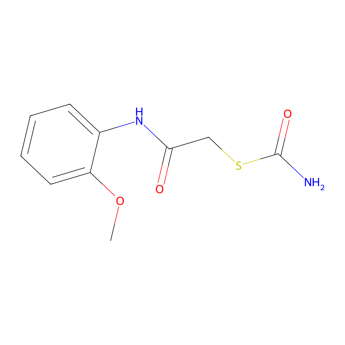 carbamothioic acid S-[2-(2-methoxyanilino)-2-oxoethyl] ester molecular structure, CAS 7451-60-7