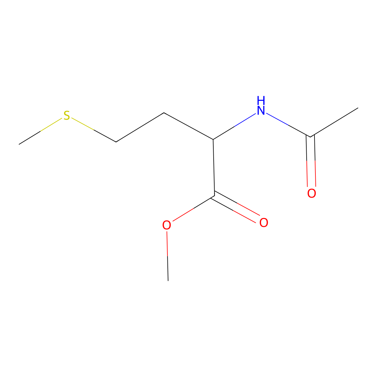 Methionine, N-acetyl-, methyl ester molecular structure, CAS 7451-74-3