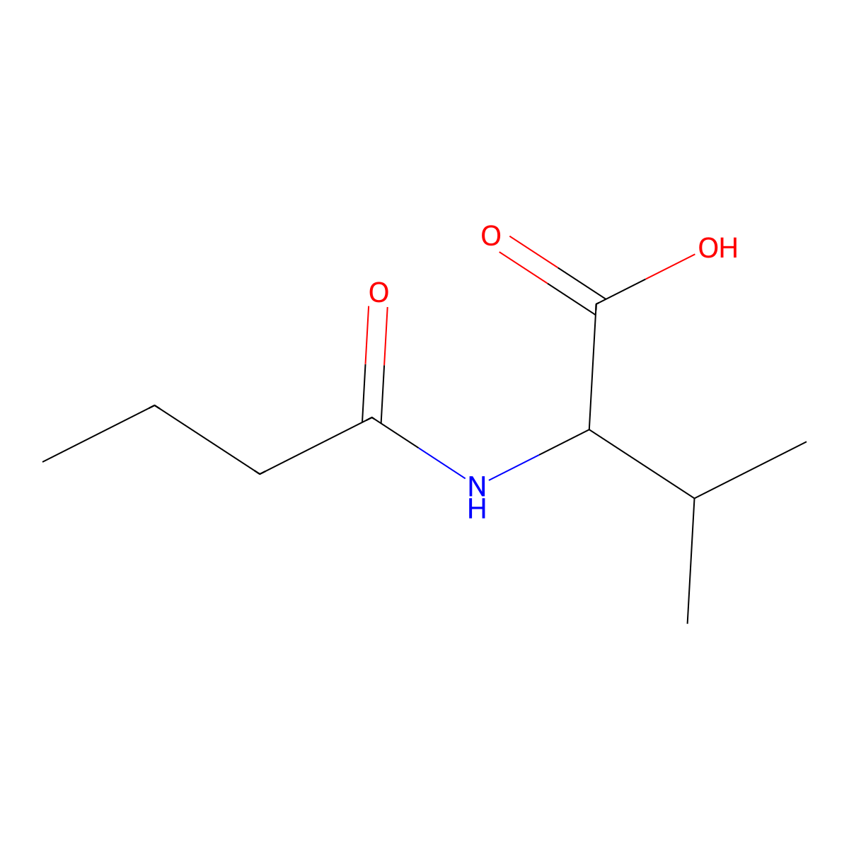 Butyryl-l-valine molecular structure, CAS 74513-60-3