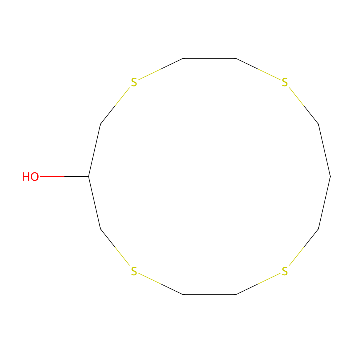 1,4,8,11-Tetrathiacyclotetradecan-6-ol molecular structure, CAS 74515-42-7