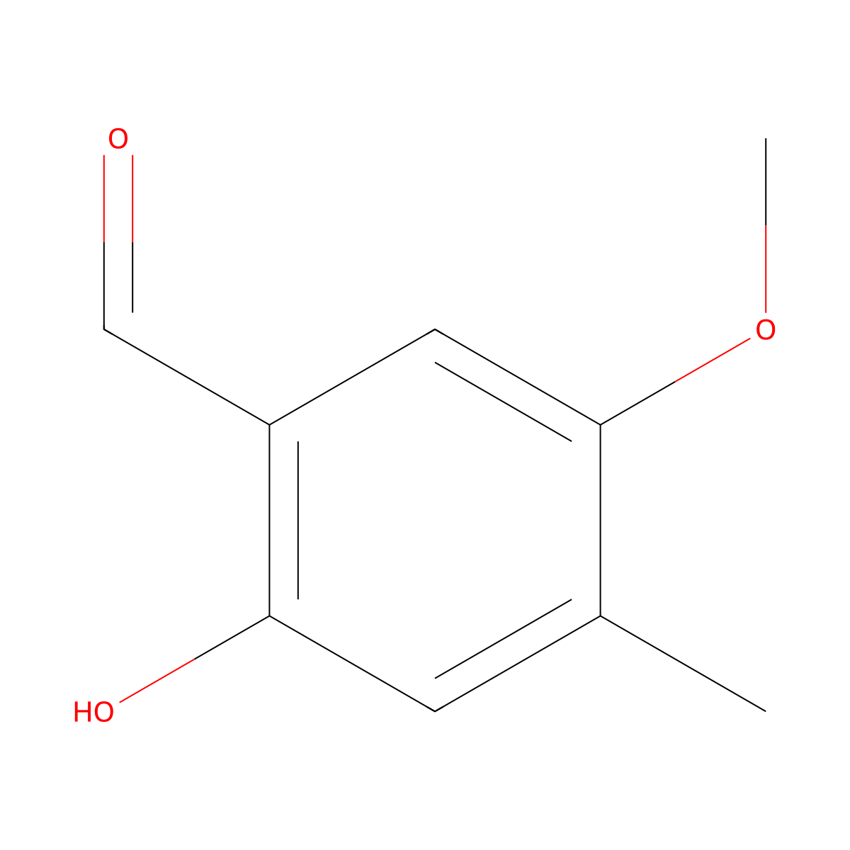 2-Hydroxy-5-methoxy-4-methylbenzaldehyde molecular structure, CAS 74516-54-4