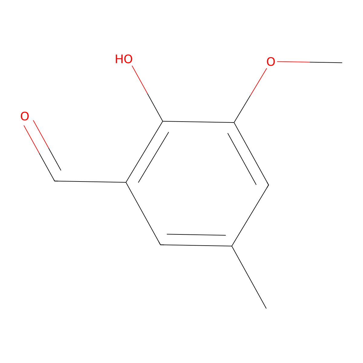 2-Hydroxy-3-methoxy-5-methylbenzaldehyde molecular structure, CAS 7452-10-0