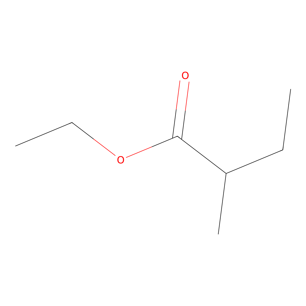 Ethyl 2-methylbutyrate molecular structure, CAS 7452-79-1