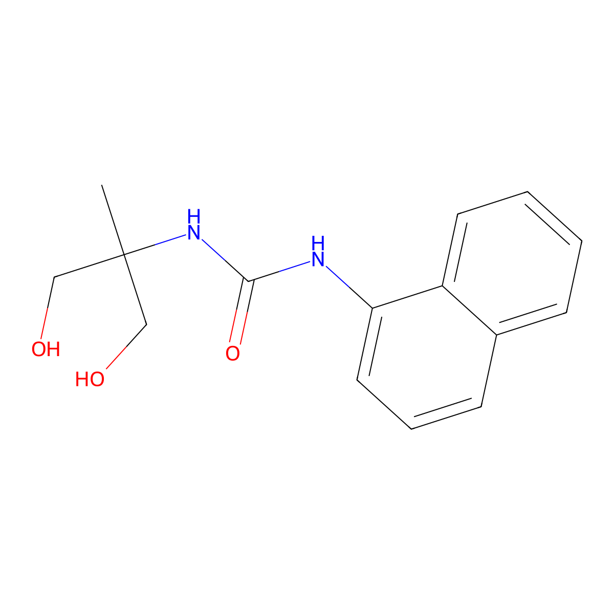N-[2-hydroxy-1-(hydroxymethyl)-1-methylethyl]-N'-(1-naphthyl)urea molecular structure, CAS 74520-47-1