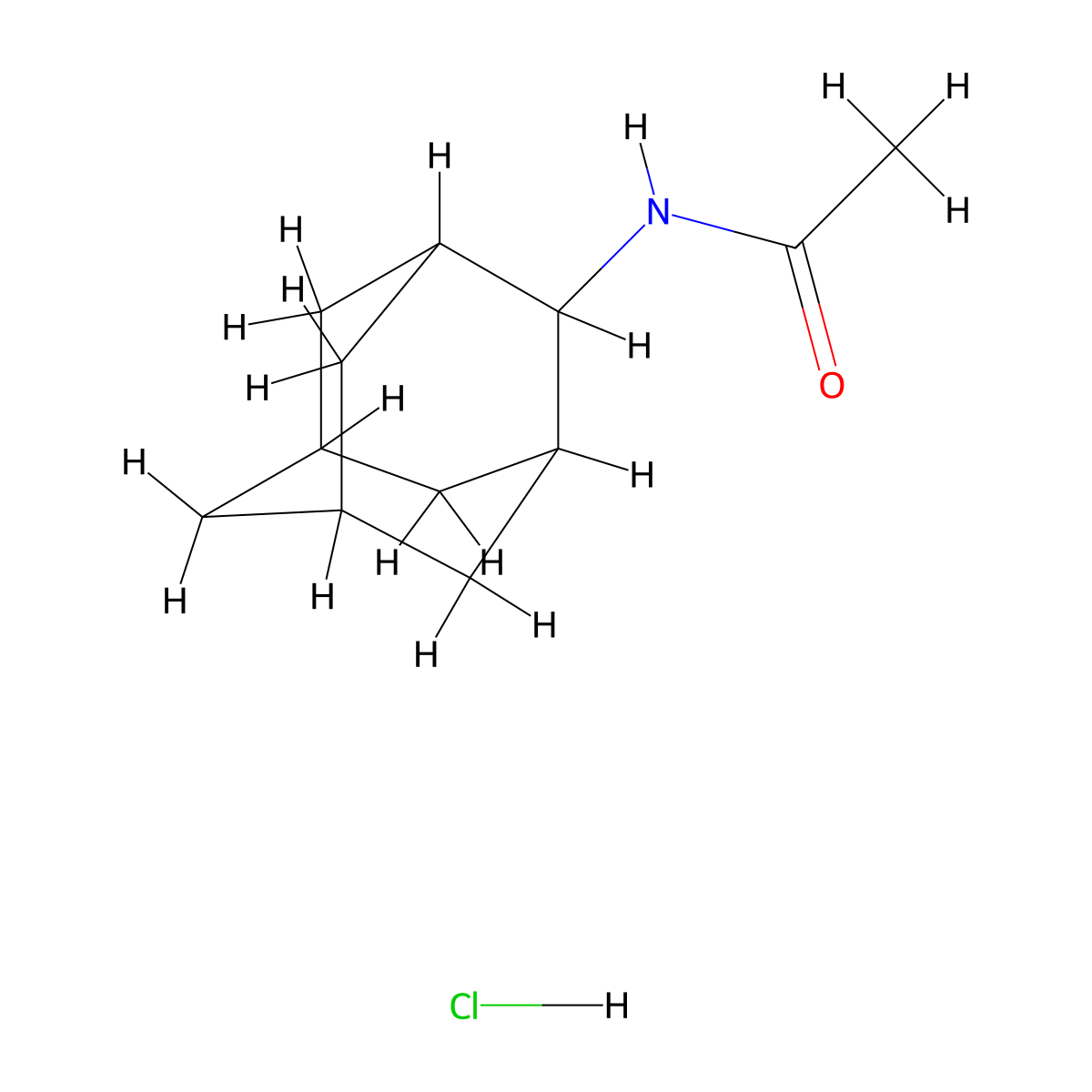Acetamide, N-(2-adamantyl)-, hydrochloride molecular structure, CAS 74525-98-7