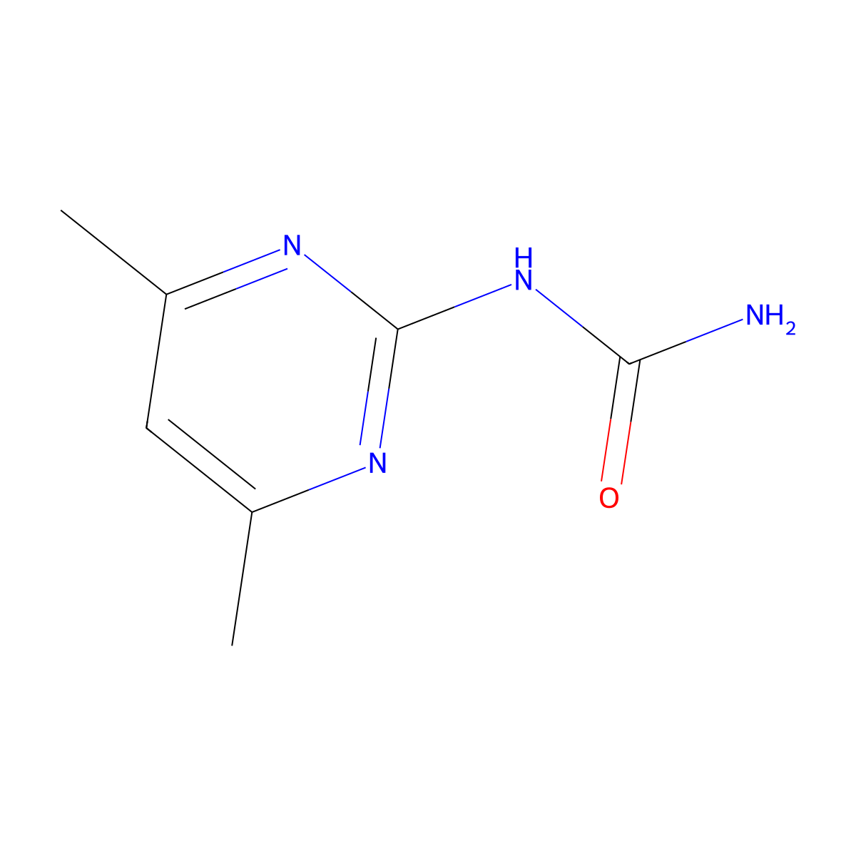 Urea, (4,6-dimethyl-2-pyrimidinyl)- molecular structure, CAS 74530-04-4