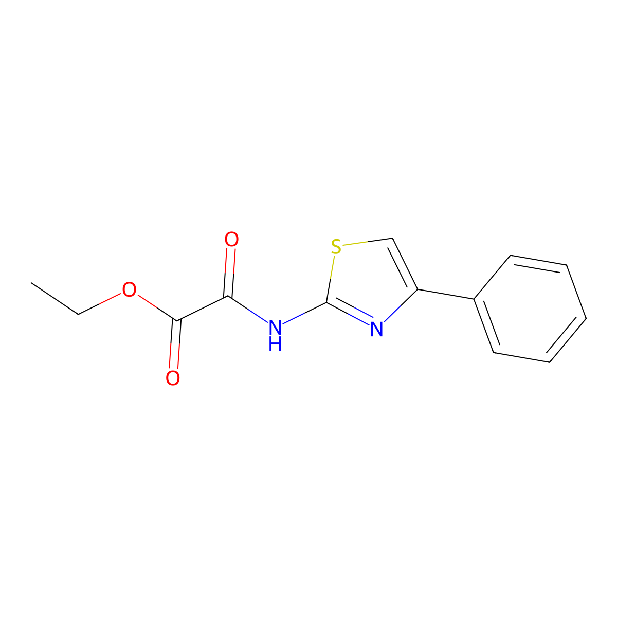 Ethyl 2-oxo-2-((4-phenyl-2-thiazolyl)amino)acetate molecular structure, CAS 74531-87-6