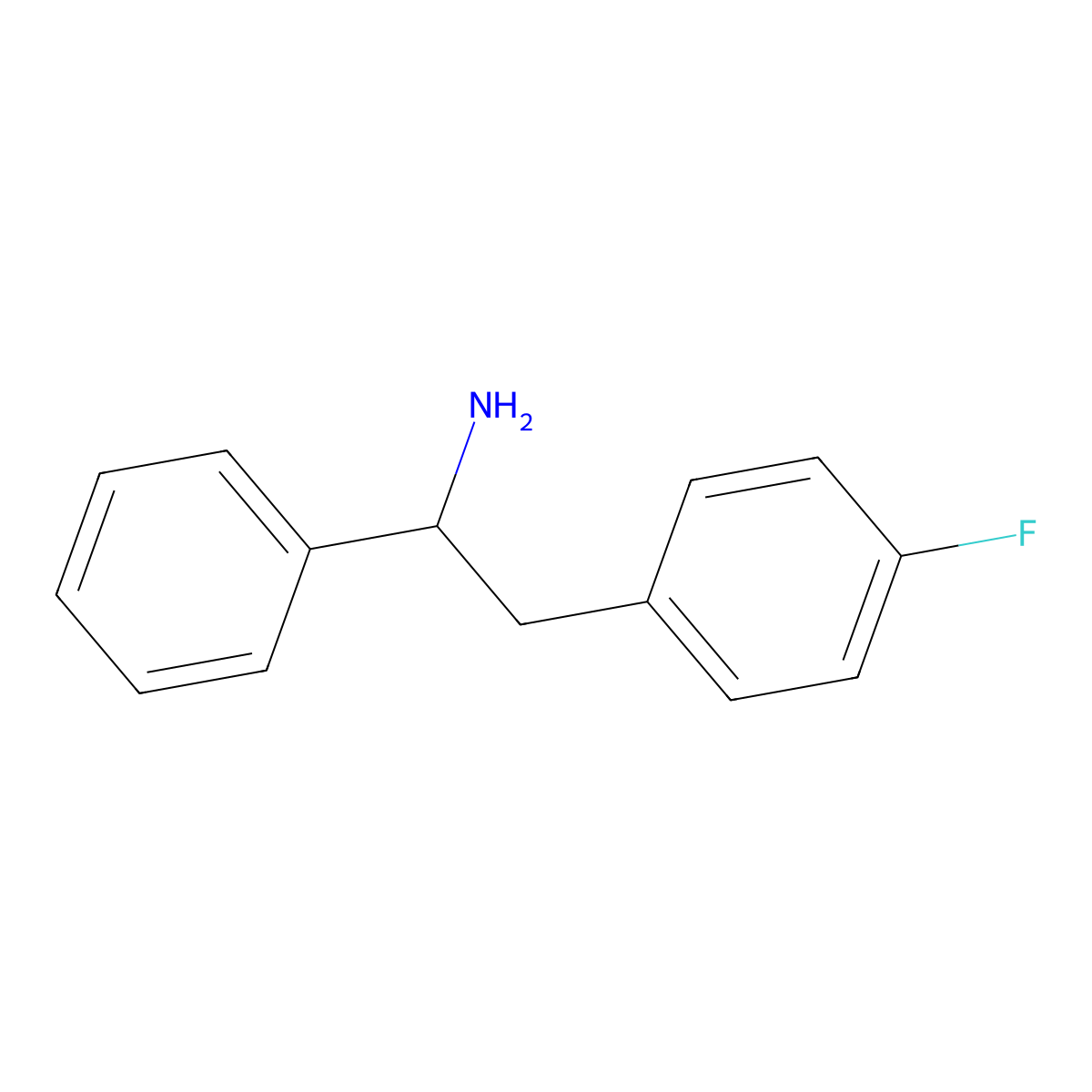 2-(4-Fluorophenyl)-1-phenylethan-1-amine molecular structure, CAS 74533-87-2