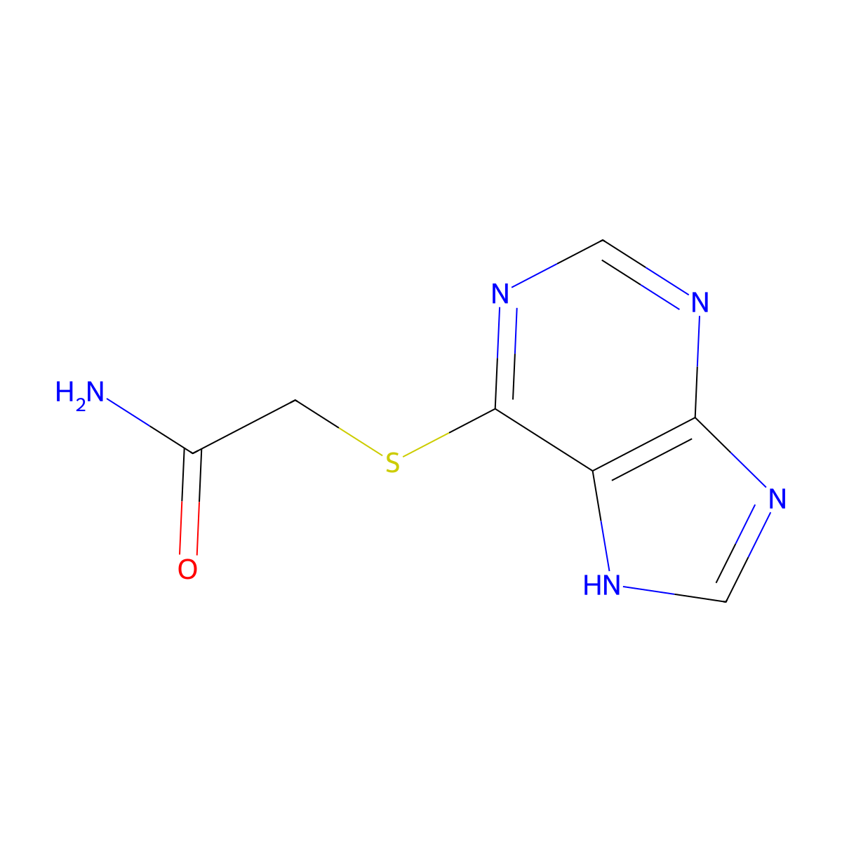 2-(7H-purin-6-ylsulfanyl)acetamide molecular structure, CAS 74537-19-2