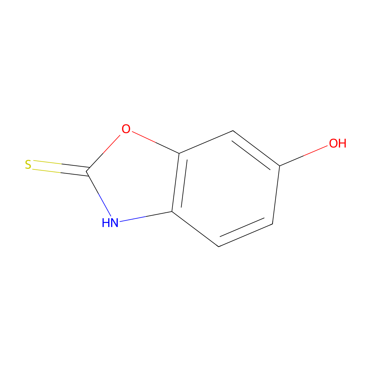 2(3H)-Benzoxazolethione, 6-hydroxy- molecular structure, CAS 74537-64-7