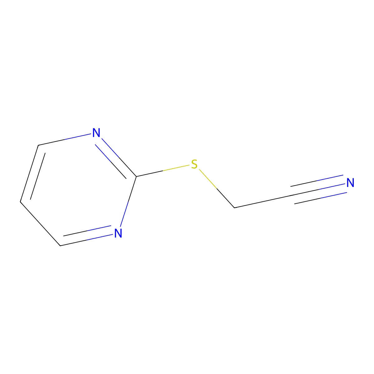 2-(2-Pyrimidinylsulfanyl)acetonitrile molecular structure, CAS 74537-75-0