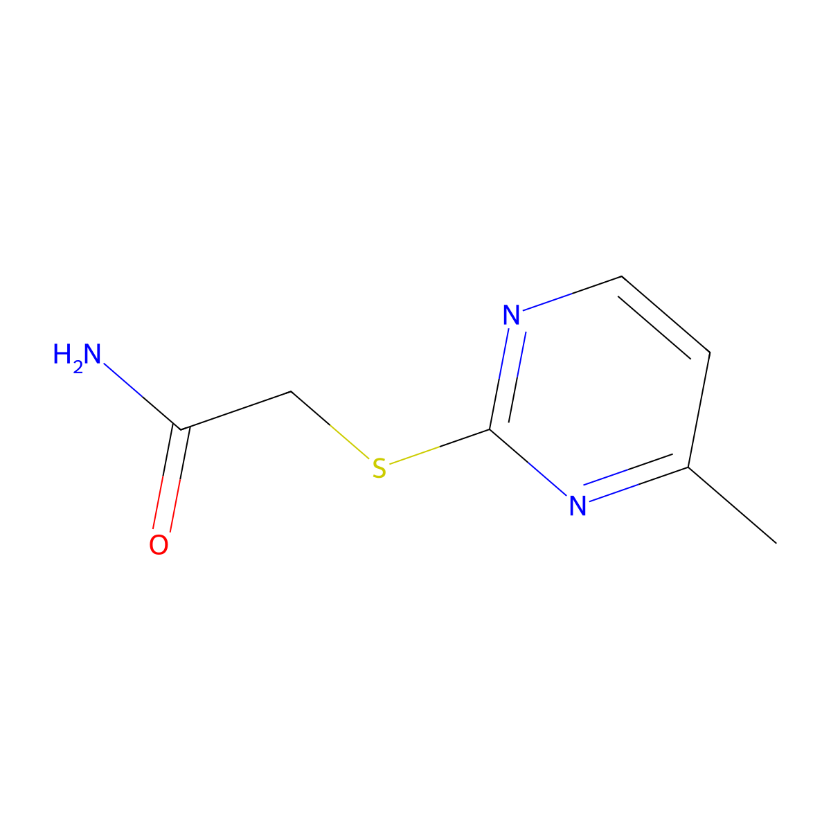 2-((4-Methylpyrimidin-2-yl)thio)acetamide molecular structure, CAS 74537-76-1