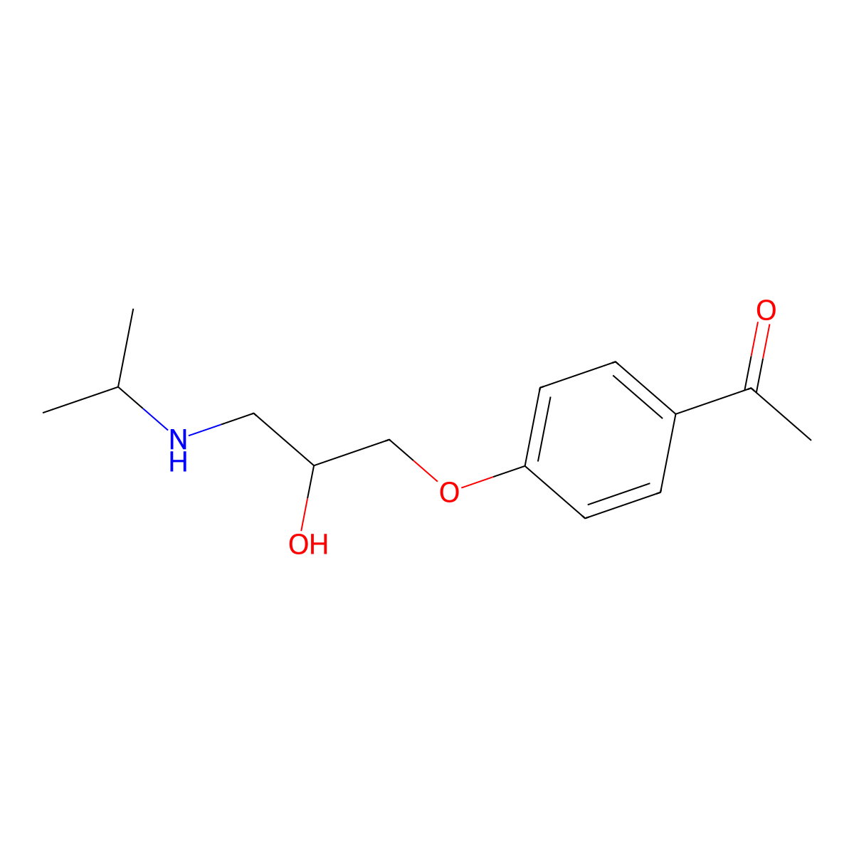 1-(4-Acetylphenoxy)-3-(isopropylamino)-2-propanol molecular structure, CAS 7454-16-2