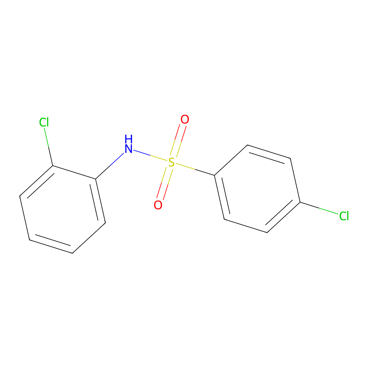 4-chloro-N-(2-chlorophenyl)benzenesulfonamide molecular structure, CAS 7454-48-0
