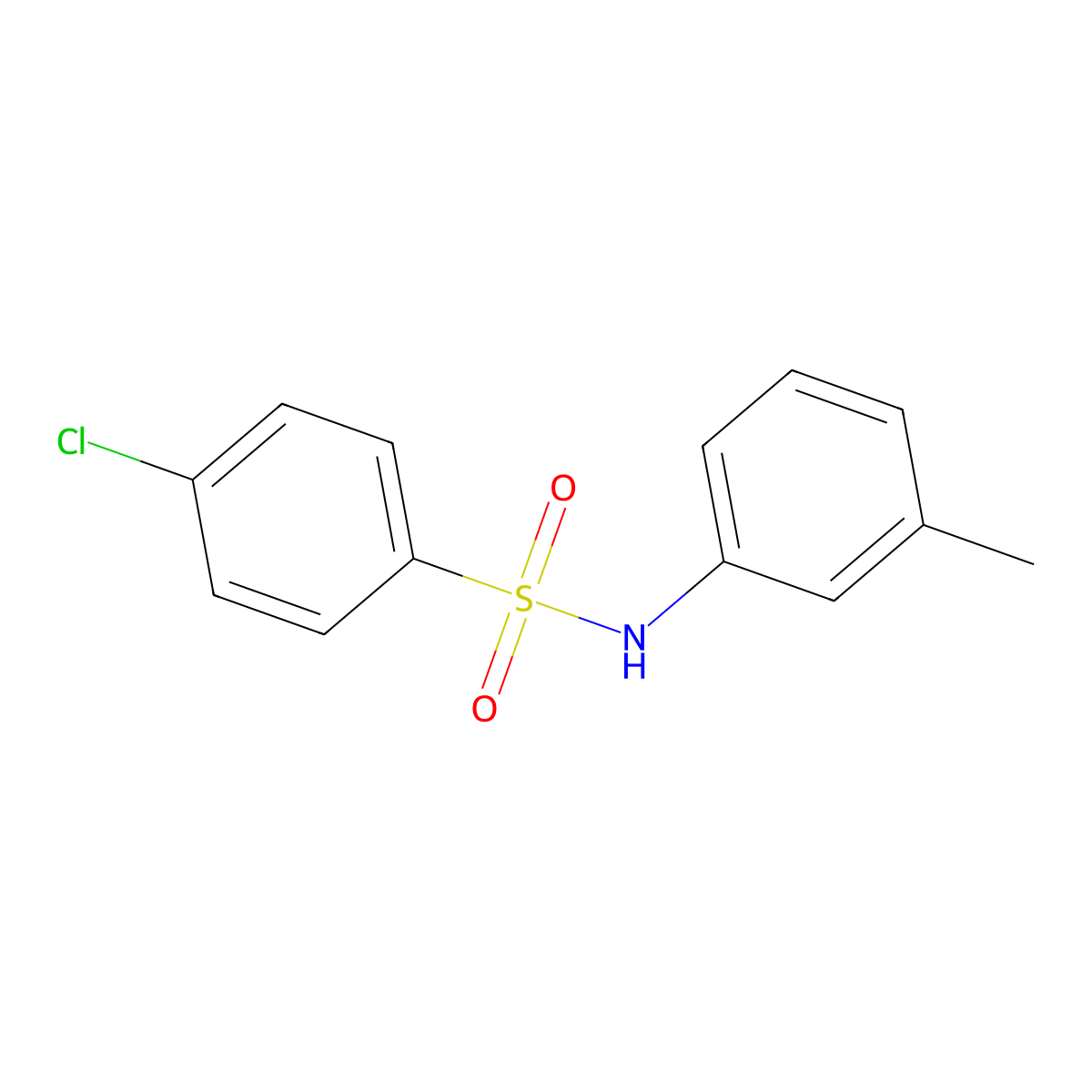 4-chloro-N-(3-methylphenyl)benzenesulfonamide molecular structure, CAS 7454-50-4