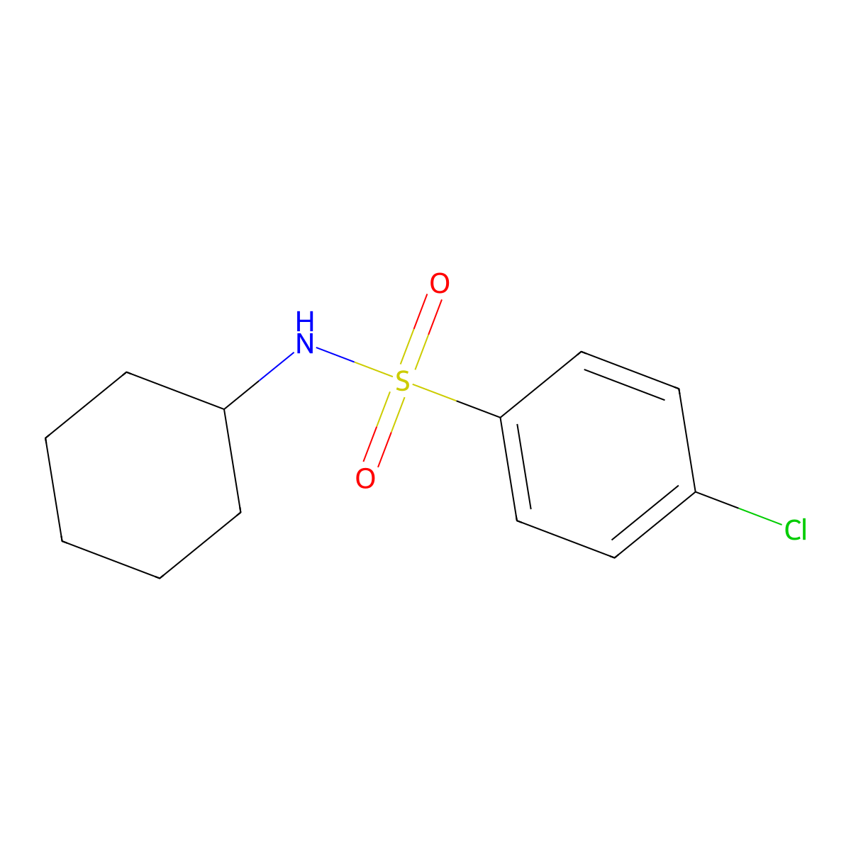 4-chloro-N-cyclohexylbenzenesulfonamide molecular structure, CAS 7454-53-7