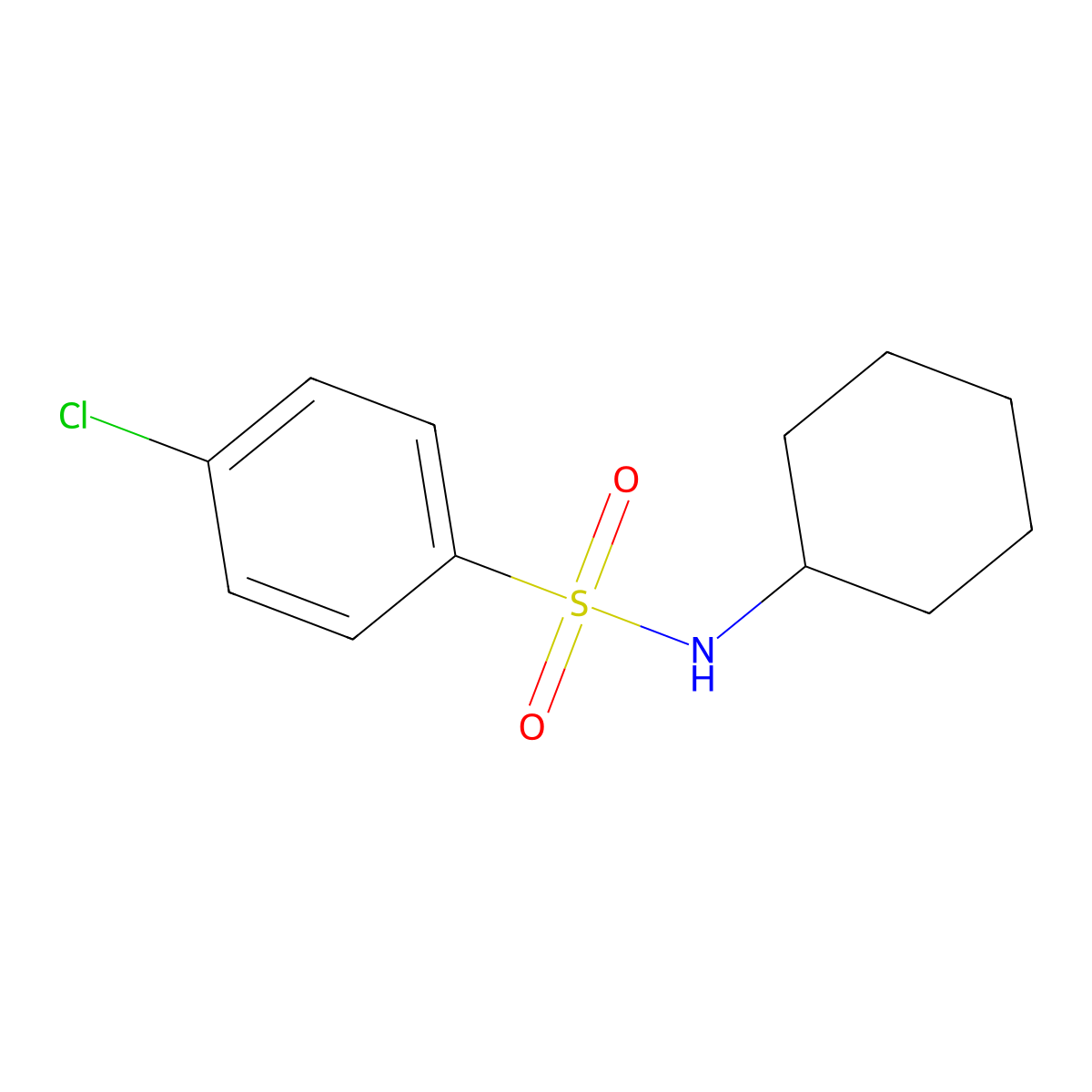 4-chloro-N-cyclohexylbenzenesulfonamide molecular structure, CAS 7454-53-7