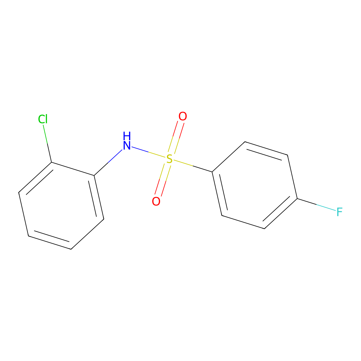 N-(2-chlorophenyl)-4-fluorobenzenesulfonamide molecular structure, CAS 7454-61-7