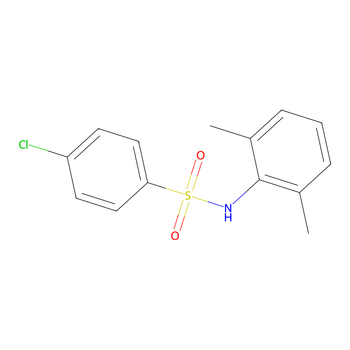 4-chloro-N-(2,6-dimethylphenyl)benzenesulfonamide molecular structure, CAS 7454-67-3