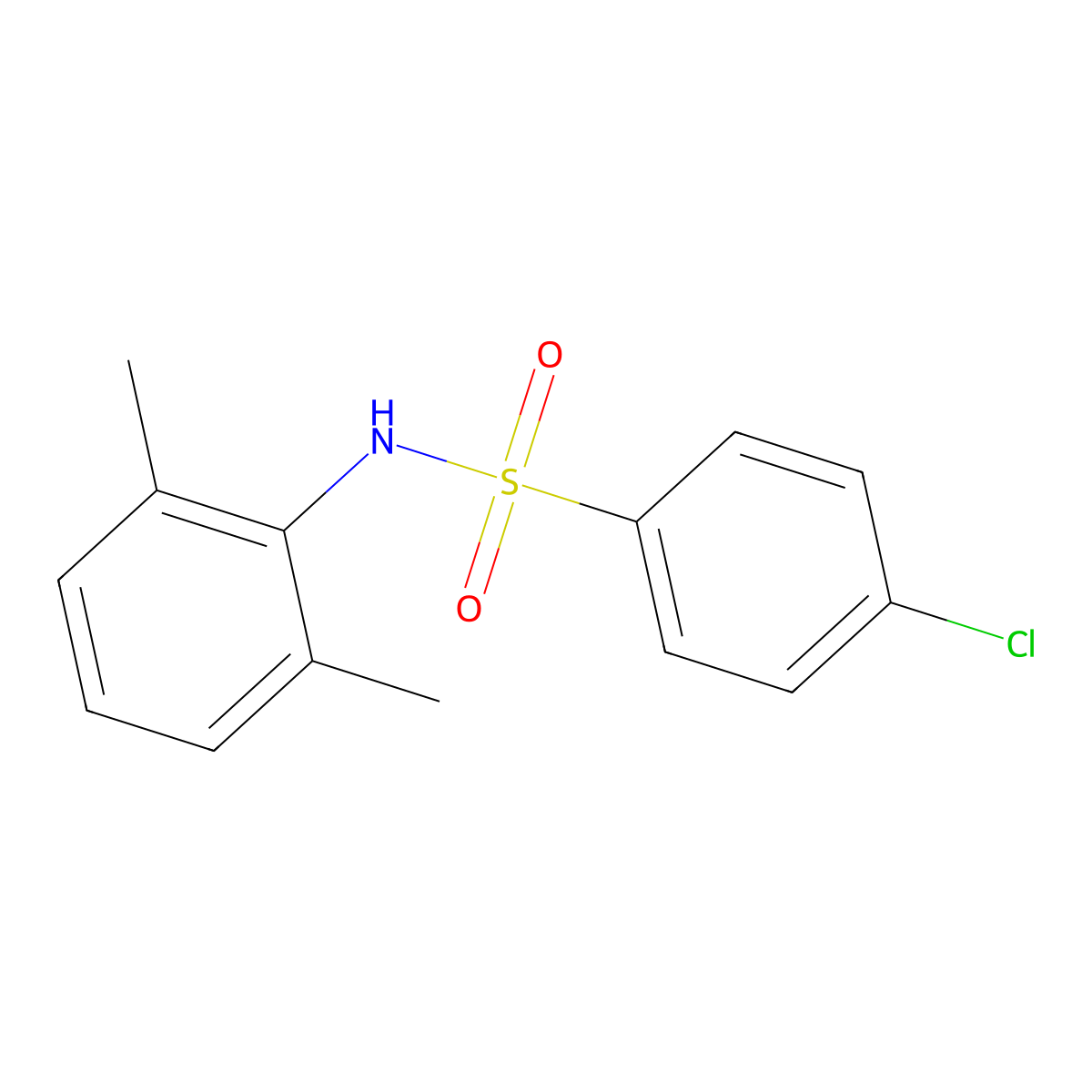 4-chloro-N-(2,6-dimethylphenyl)benzenesulfonamide molecular structure, CAS 7454-67-3