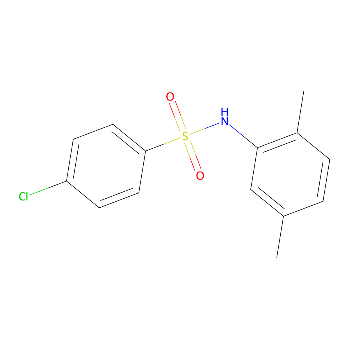 4-chloro-N-(2,5-dimethylphenyl)benzenesulfonamide molecular structure, CAS 7454-68-4