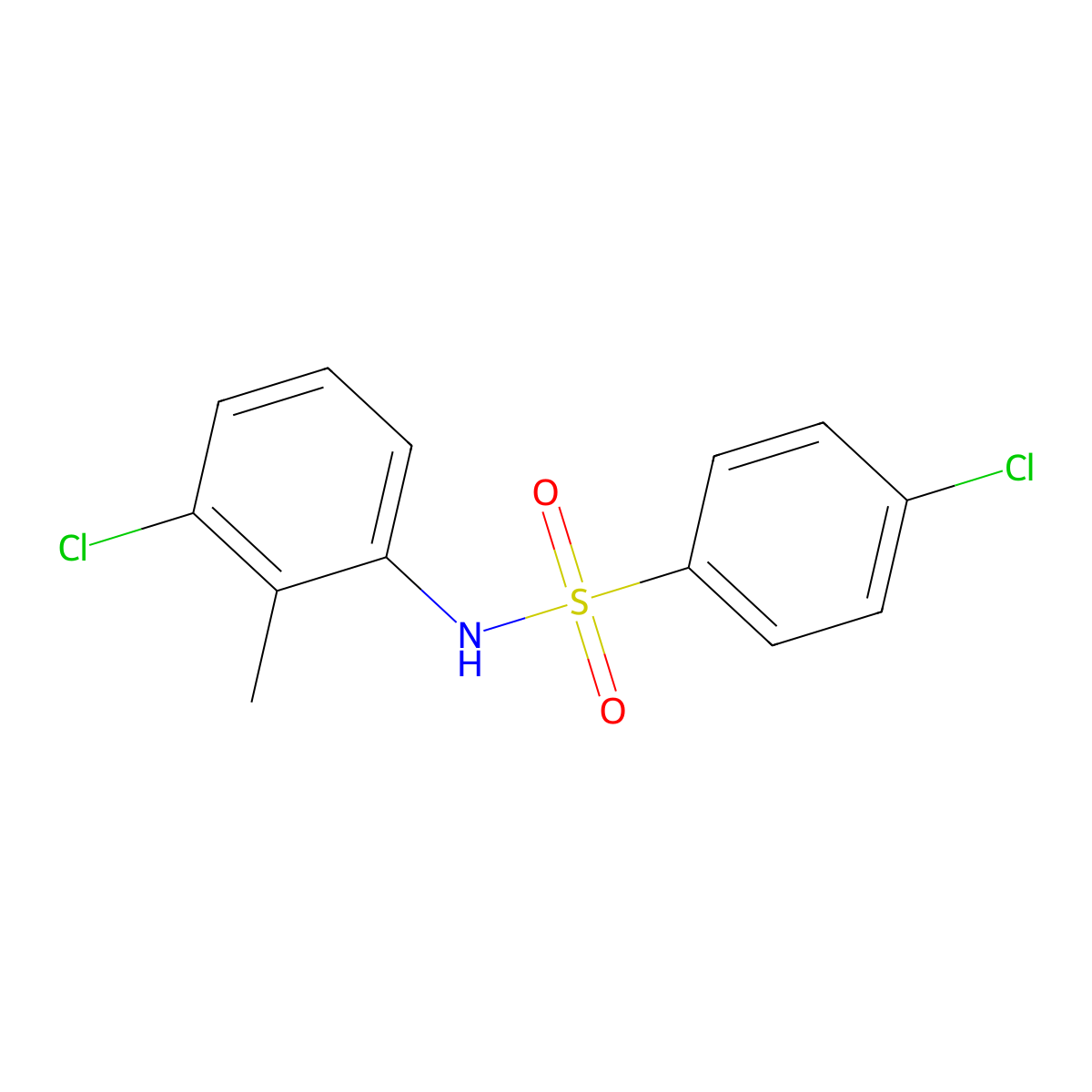 3',4-Dichloro-2'-methylbenzenesulfonanilide molecular structure, CAS 7454-70-8