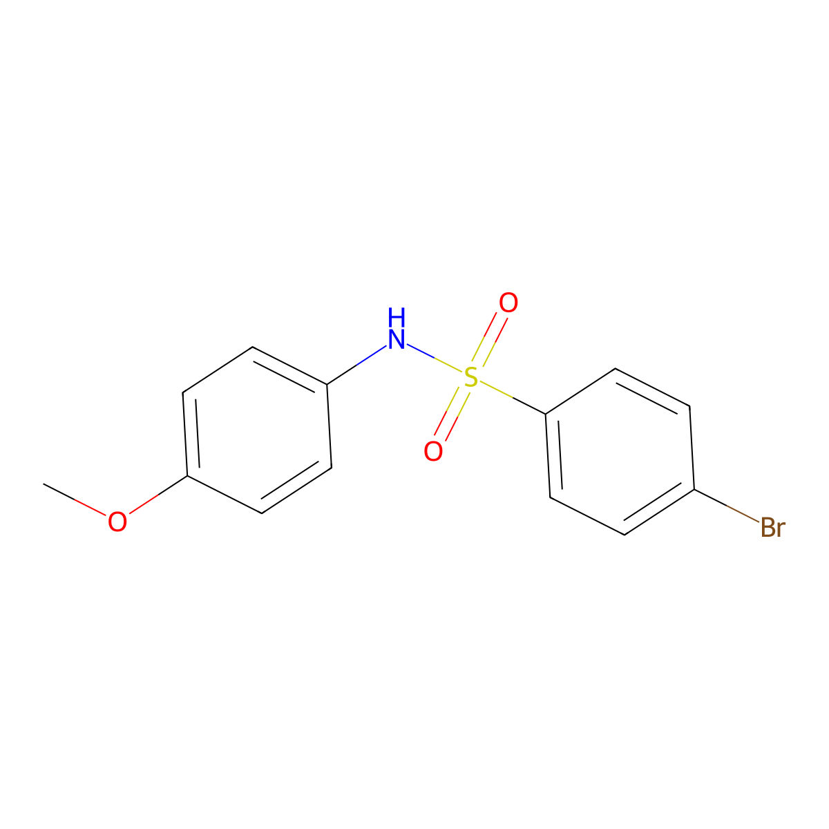 4-Bromo-N-(4-methoxyphenyl)benzenesulfonamide molecular structure, CAS 7454-72-0